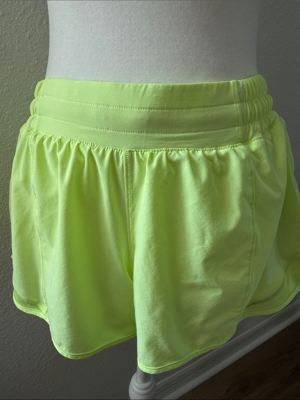 Women’s Neon Yellow Pull-On Athletic Shorts